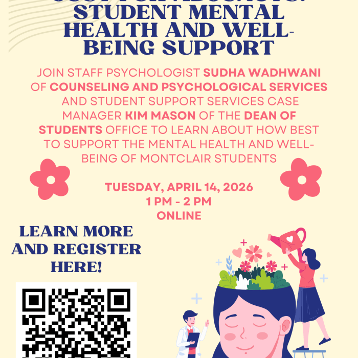 Just for Adjuncts Student Mental-Health and Well-Being Support flyer
