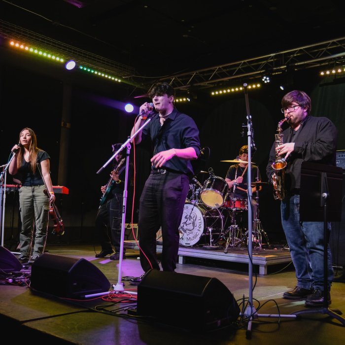 Band on stage in club