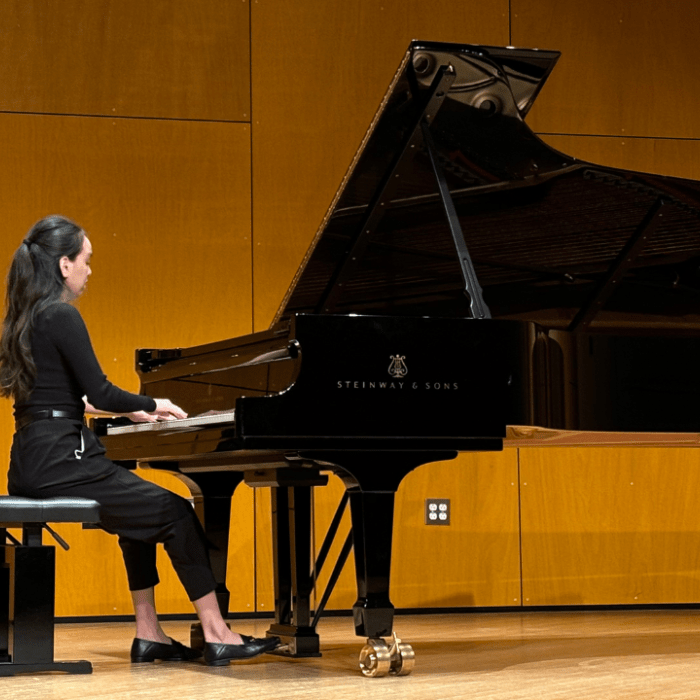 Piano performer on stage