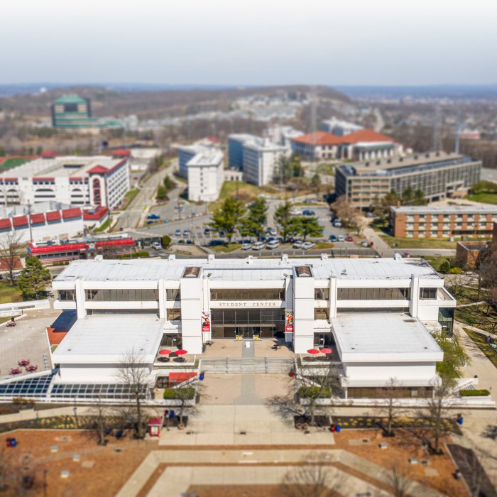 Aerial view of the Student Center