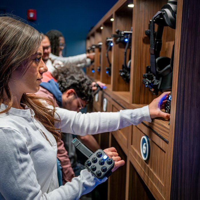 Students testing out the MIX lab.