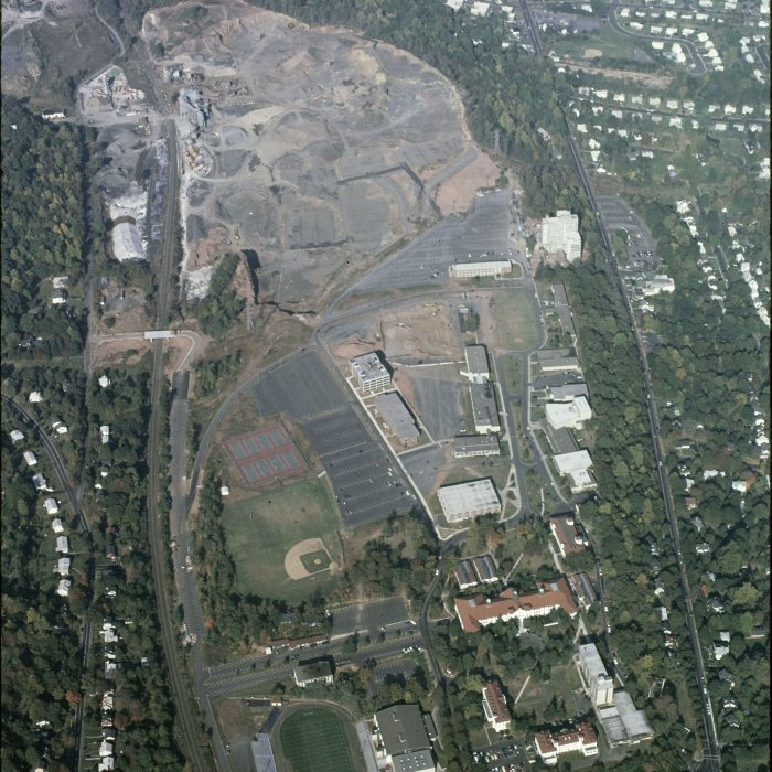 Aerial View of Campus and the Quarry, 1970