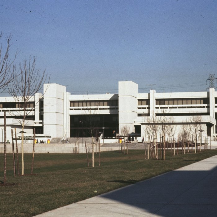 Exterior photo of new Student Center 1972
