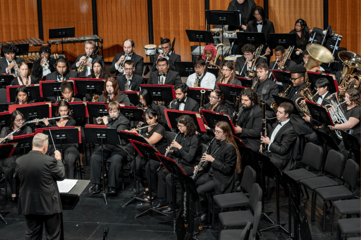 Symphonic Band on stage performing