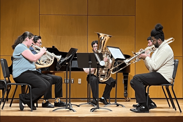Brass ensemble on stage