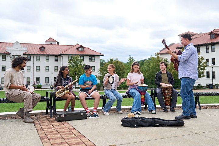 Music Therapy students with Professor