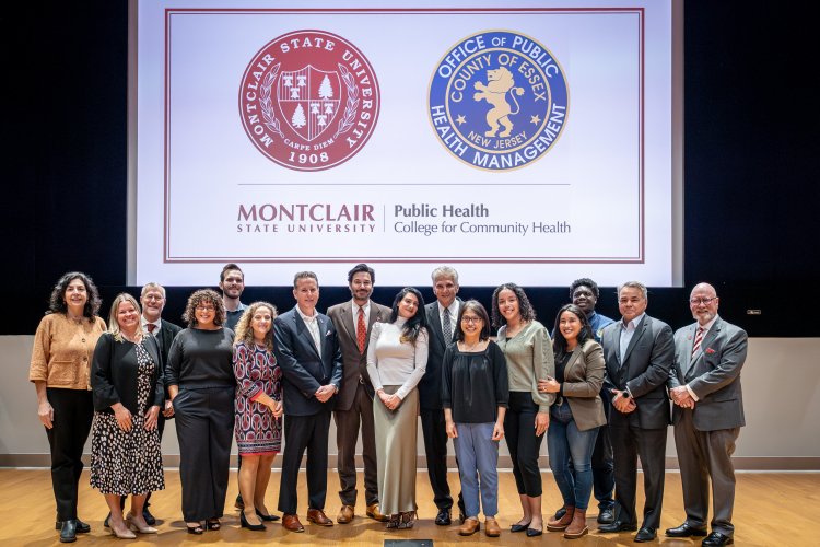 Montclair State University and Essex County Health members celebrate a new partnership.