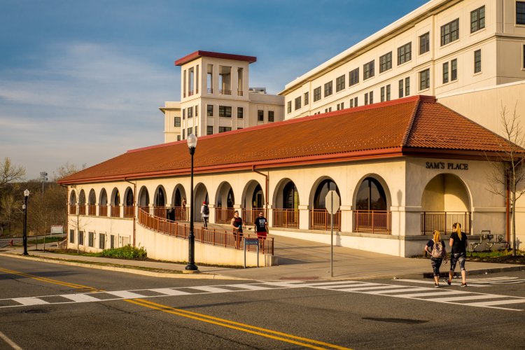 exterior shot of machuga heights and sam's place dining