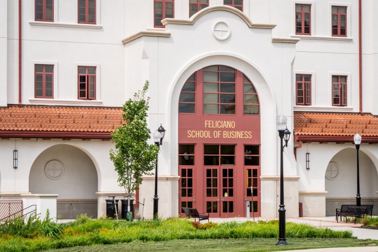 Exterior of Felciano School of Business building