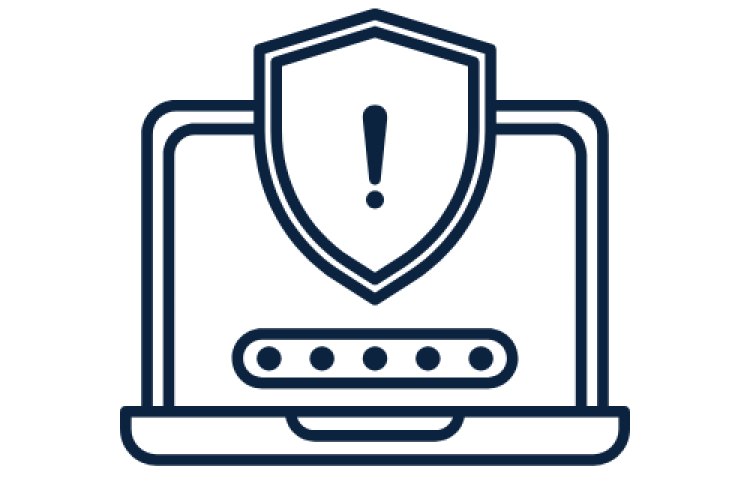 Image of a laptop with a shield icon.