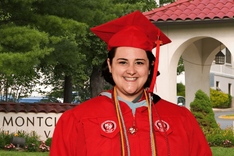Stephanie Spitz in graduation robe for 2026 commencement