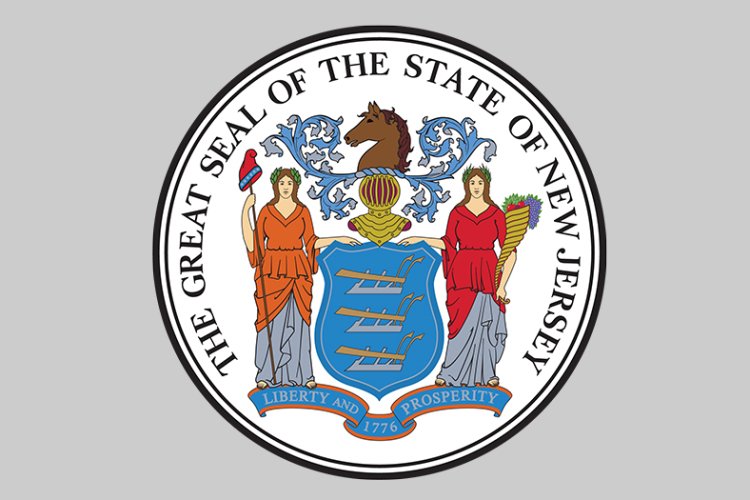The State Seal of New Jersey. contains five symbols, each of which represents something about New Jersey.