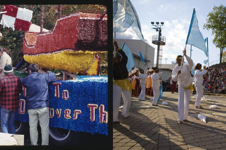 Past and present picture of homecoming at Montclair