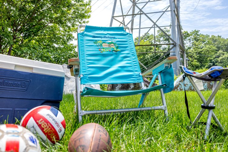 photo of a beach chair and cooler on the graph