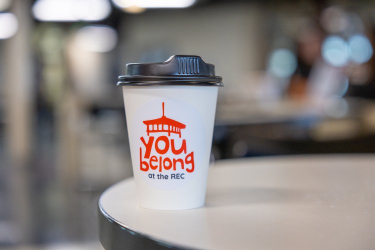 coffee cup that says you belong at the rec