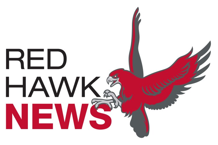 graphic that says red hawk news with the hawk logo