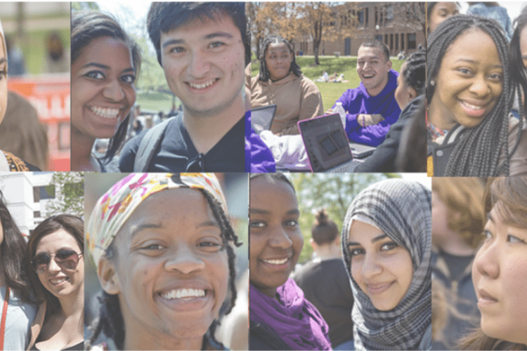 A photo montage of students