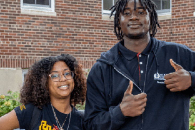 two students at Bloomfield college