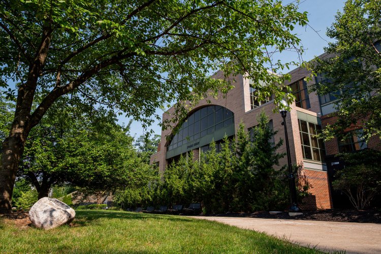 Exterior shot of the Sprague Library window.