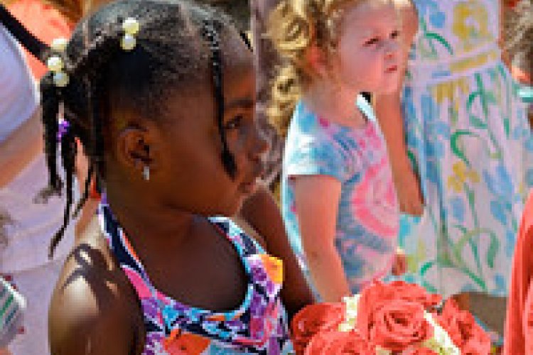 child with flower