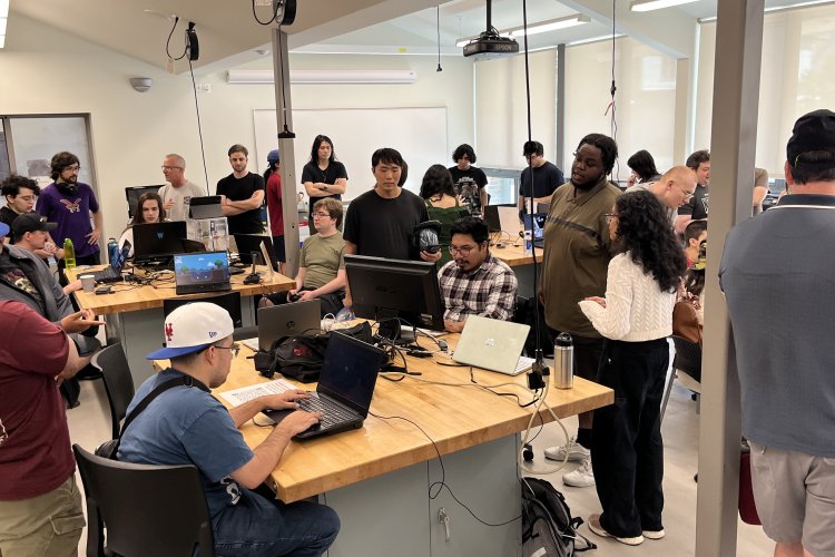 Group of people in open room