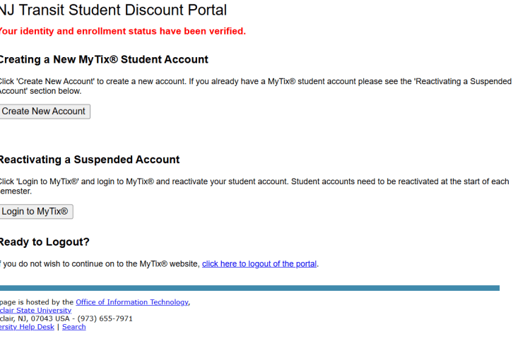 NJ Transit Discount Screenshot