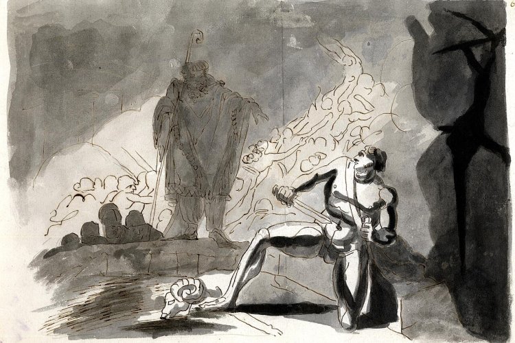 a drawing from Homer's the Odyssey