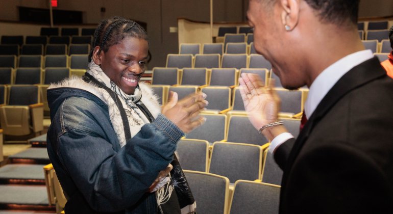 Two men shaking hands