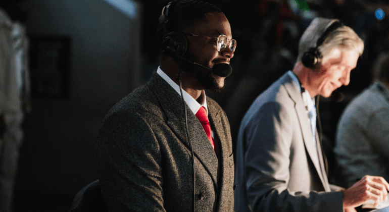 Alum Jon Edmond on air for NY Liberty.