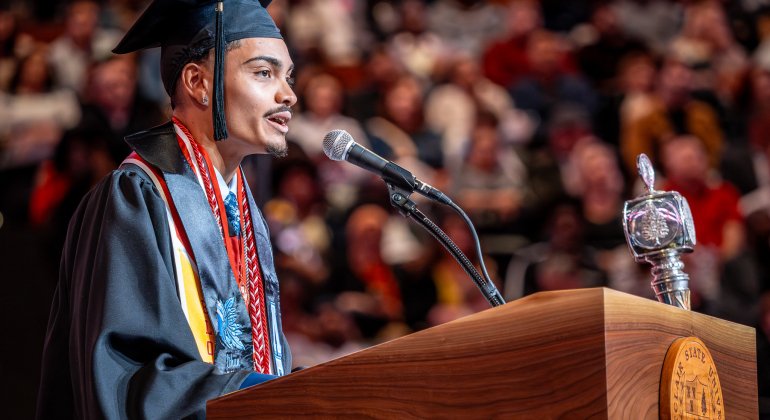 Student speaker address at Commencement