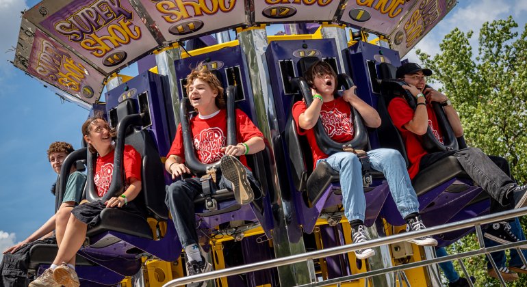 People on a carnival ride 