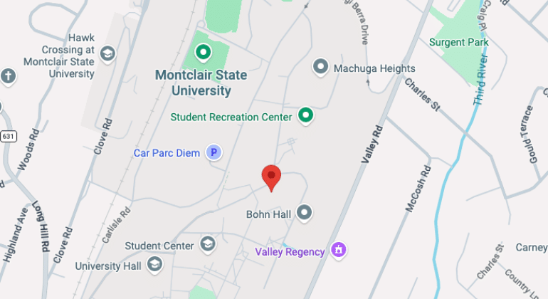 a map of montclair on google maps directing to the student health center