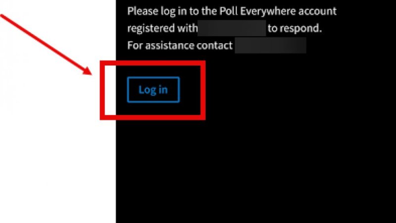 Poll Everywhere Pre-registration with Log in button