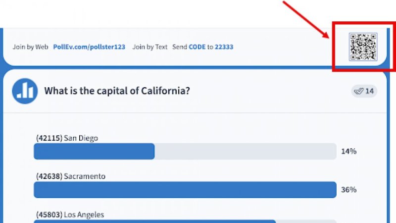 Poll Everywhere online poll with QR code