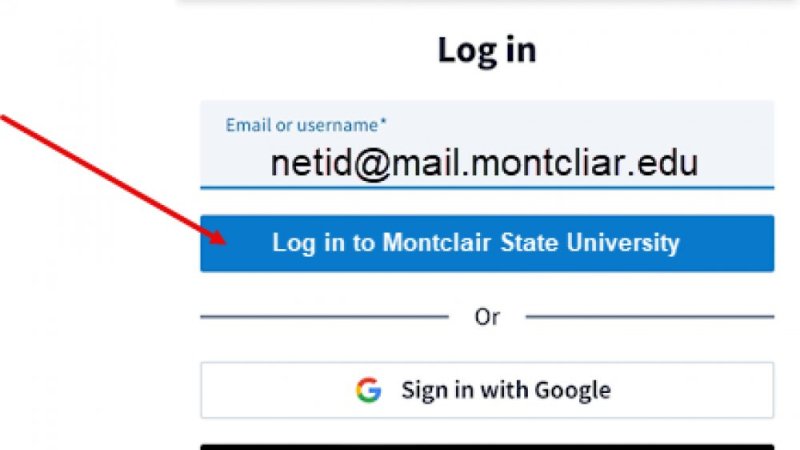 Poll Everywhere "Log in to Montclair State University" button
