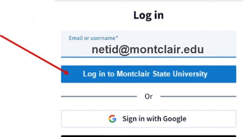 Poll Everywhere "Log in to Montclair State University" button