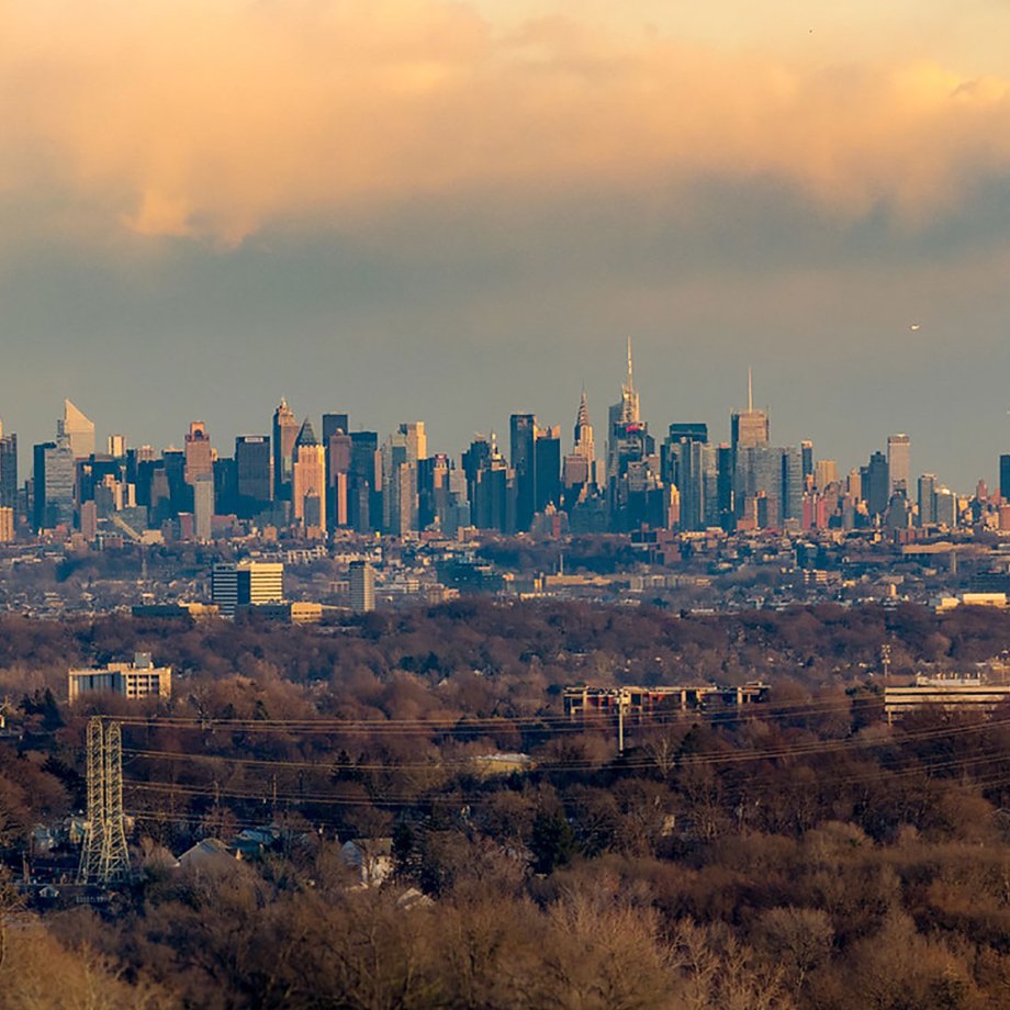 Photo of the NYC skyline as seen from Montclair State University