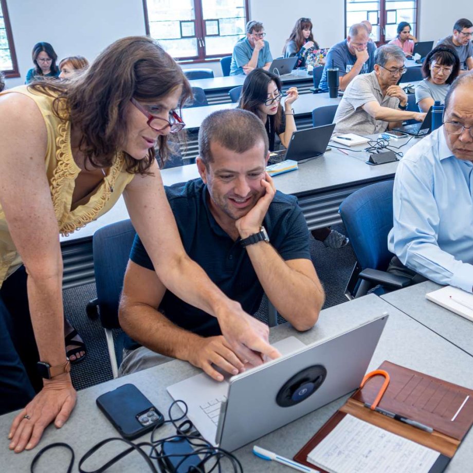 image of faculty working during a hands-on session
