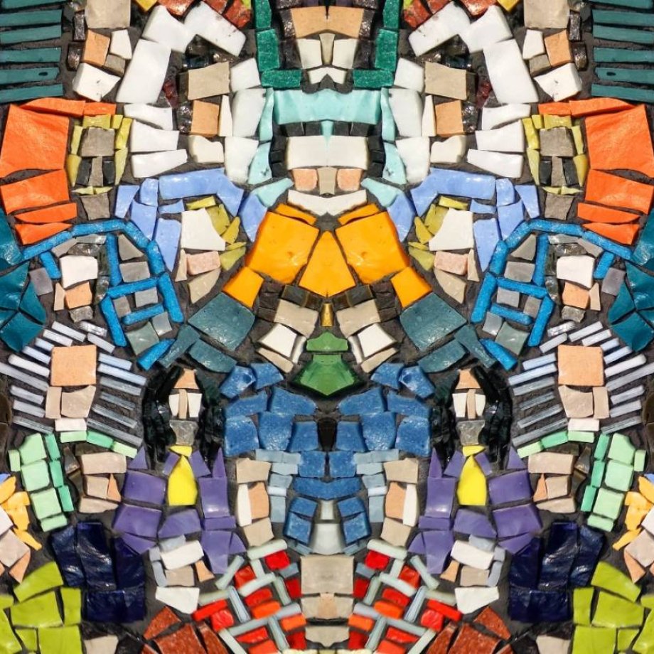 A bright mosaic of colors and shapes