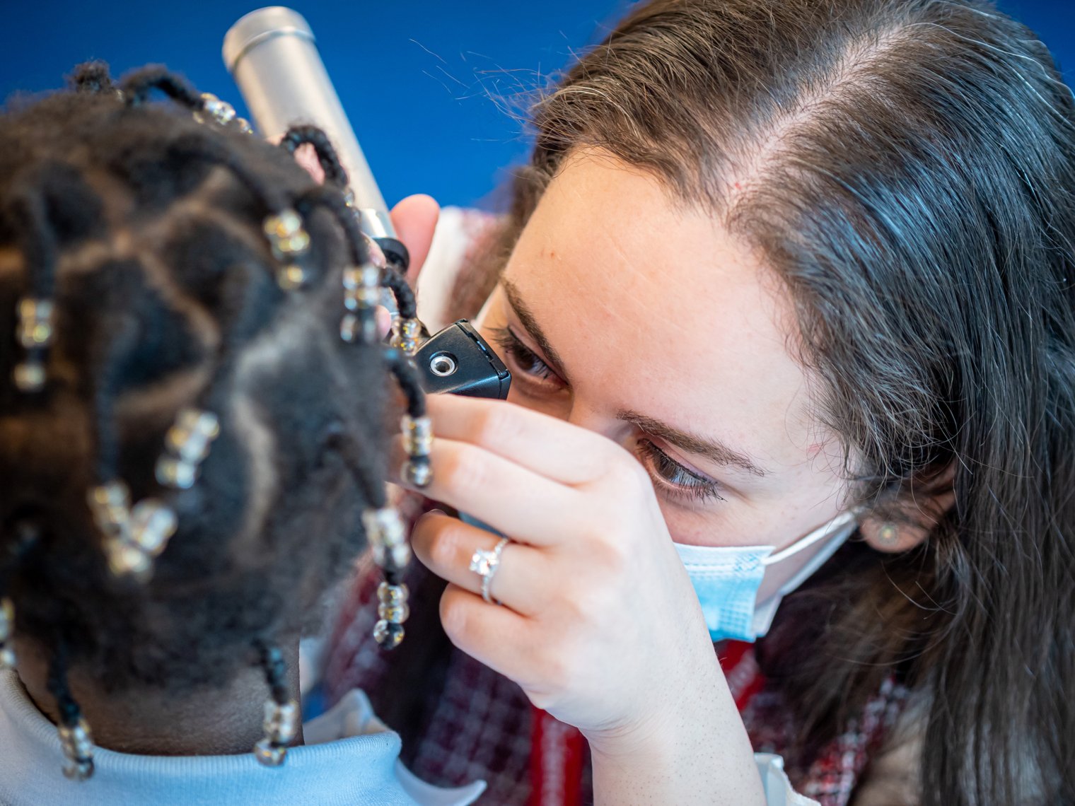 Rosie Ovadia with otoscope