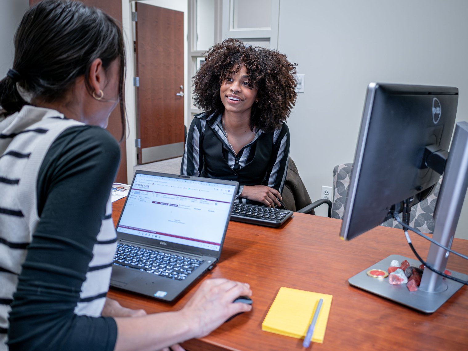 Student meeting with academic advisor