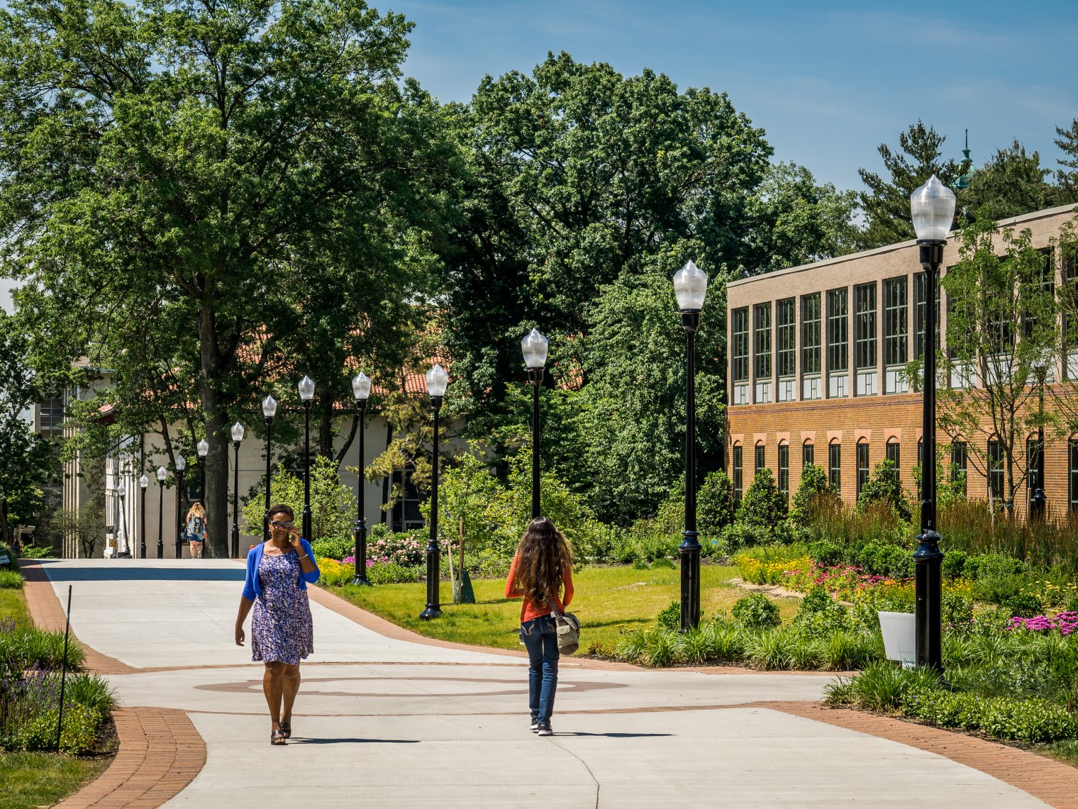 Students walking on campus