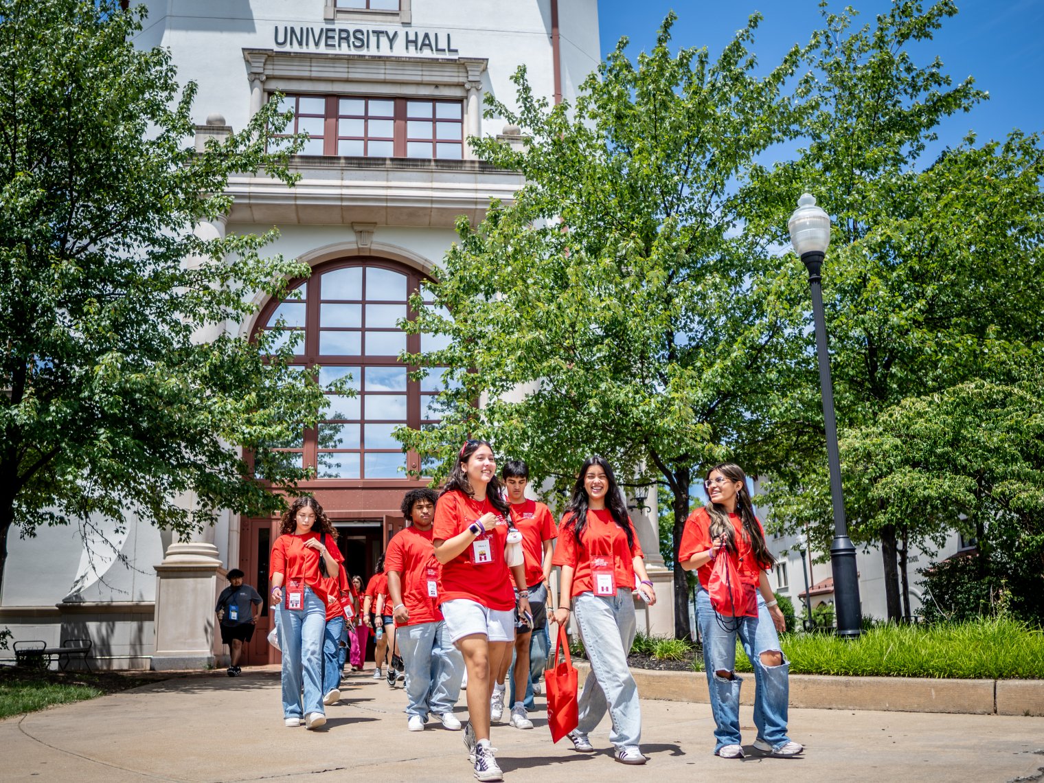 HSCI 2025 students walking outside of University Hall