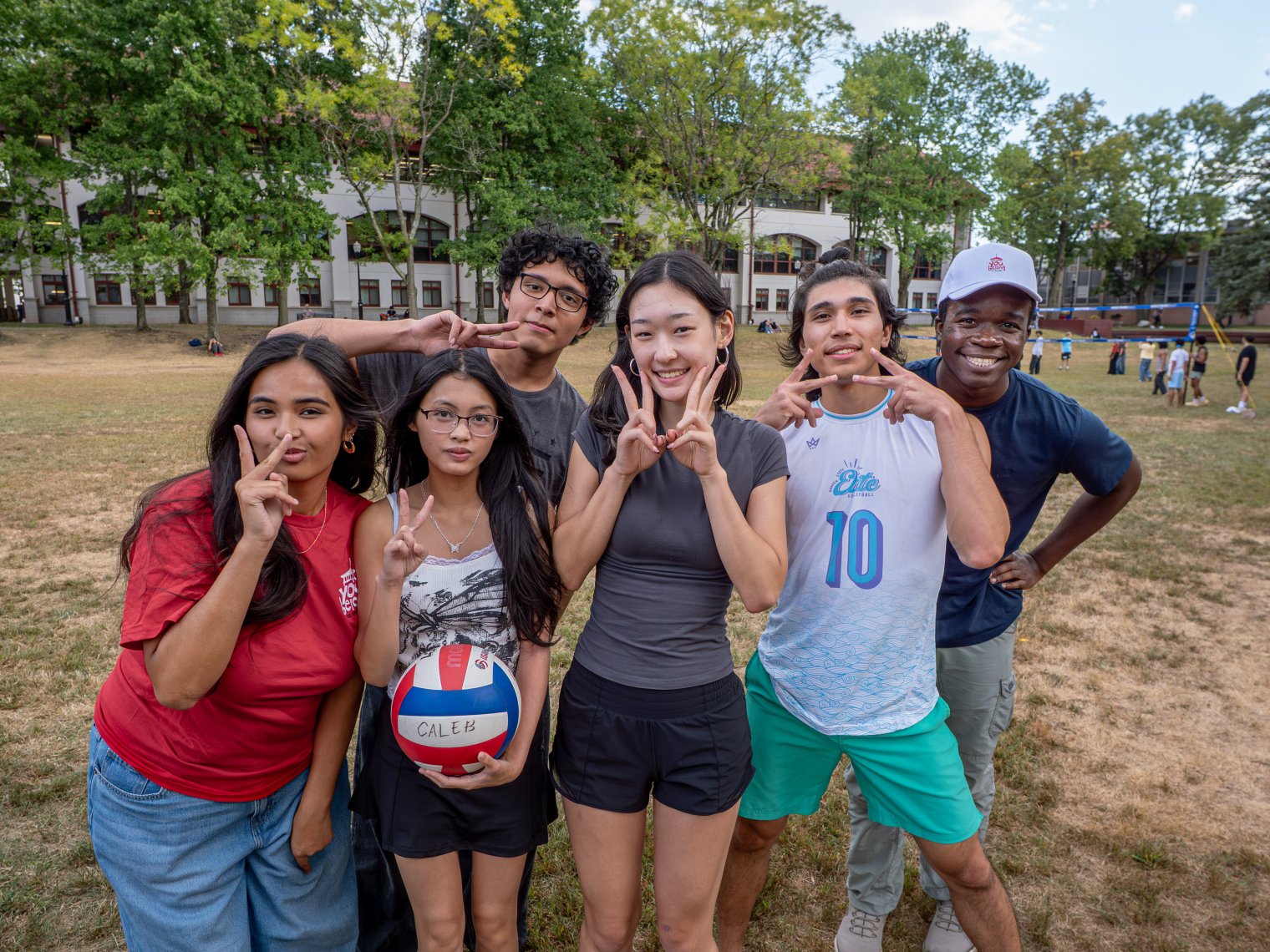 group of students outside in the quad
