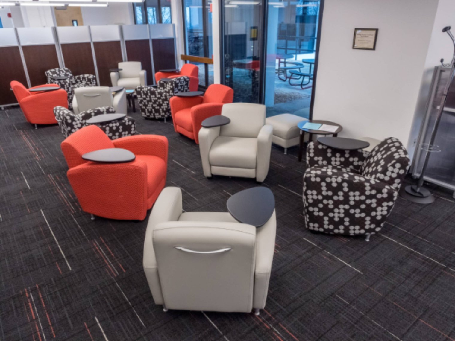 An office environment with chairs spread throughout