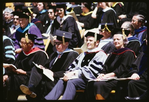 faculty at commencement in 1972