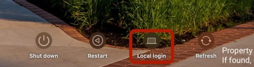 local login icon highlighted on mac