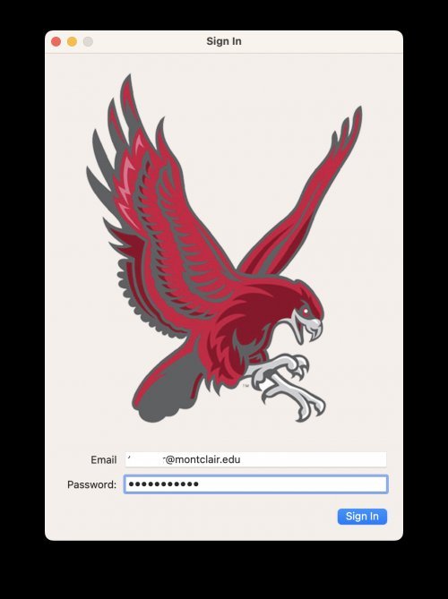 large red hawk logo on mac sign in screen