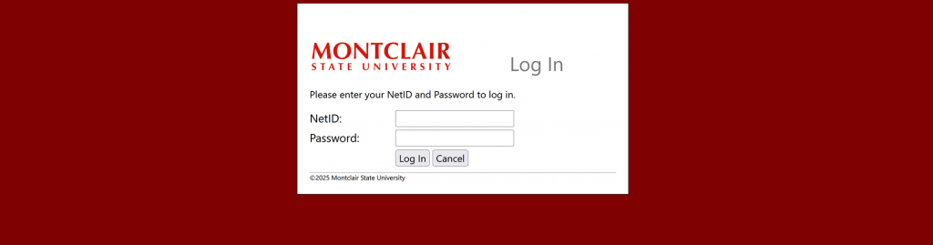 Screenshot of phishing page posing as a Montclair login page.
