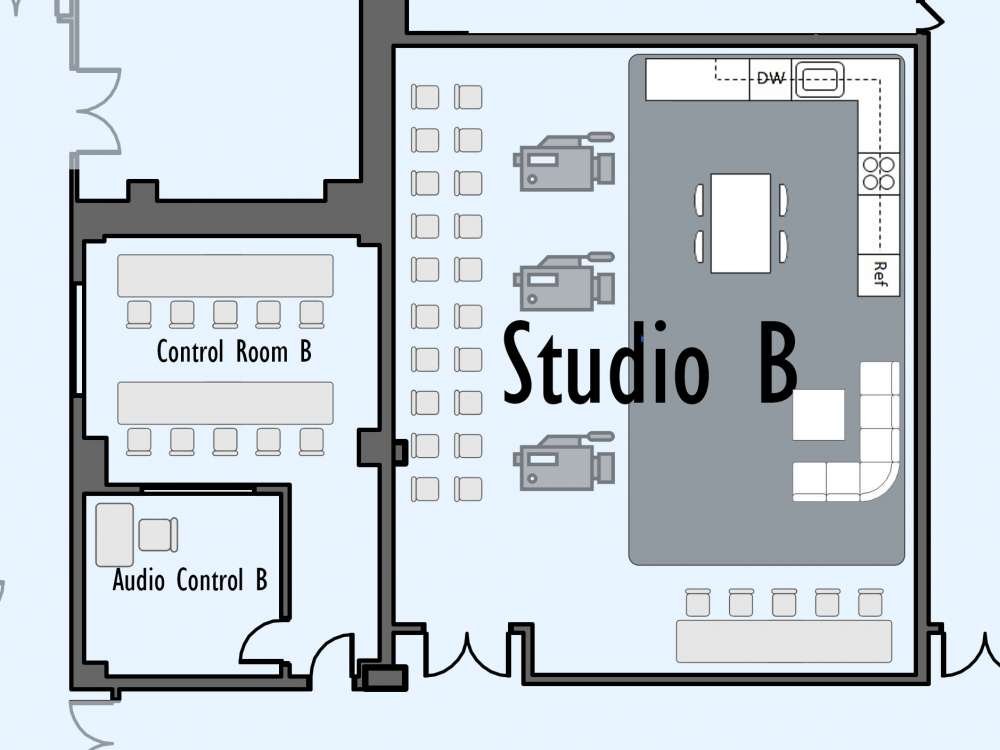Studio B floorplan in the SCM Building
